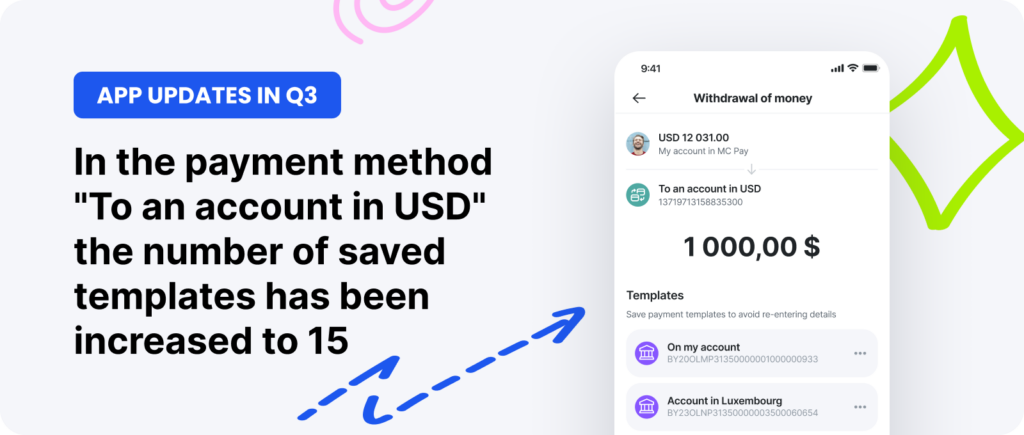 To an account in USD