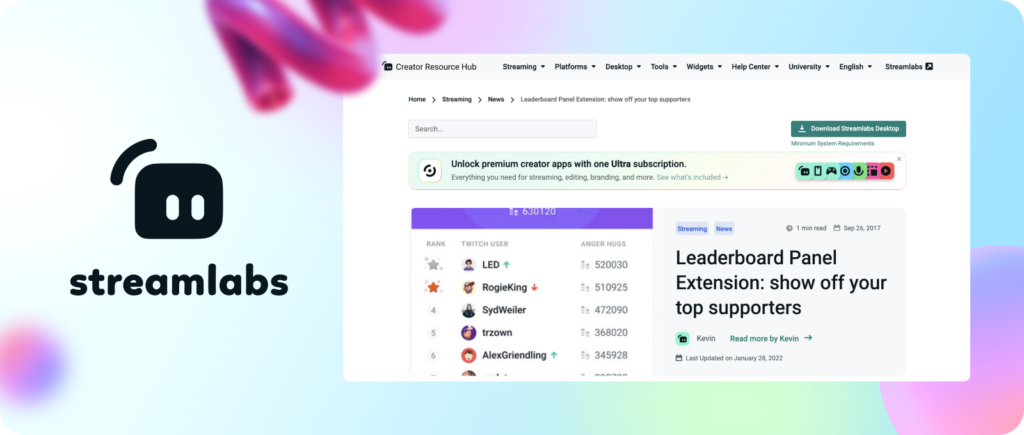 Streamlabs Leaderboard